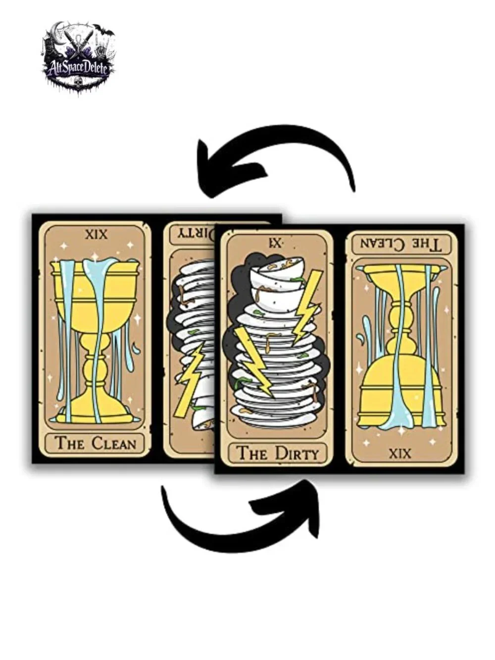 Tarot Gothic Dishwasher Magnet Clean Dirty Sign